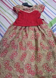 Embroidered Red and Gold Lehenga Choli
