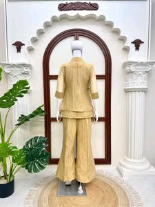 Sunshine Yellow Embellished Palazzo Co-ord Set