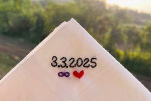 Customise Name and any words Embroidery Handkerchi