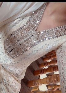 off white floor length dress/anarkali for weddings