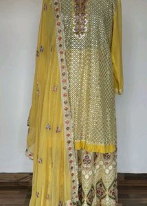 Elegant Yellow Lehenga Choli with Dupatta