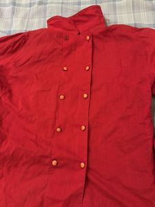 Red Button-Down Blouse