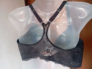 Black Push-Up Bra with Lace Detail