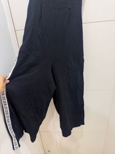 Black Spaghetti Strap Jumpsuit with Side Tape