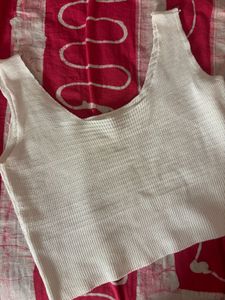 Cute White Floral Tank Top