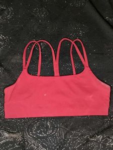 Maroon Sports Bra with Criss-Cross Straps