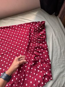 berrylush Chic Polka Dot Midi Skirt