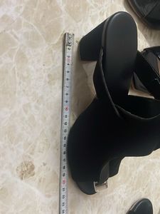 Black Open Toe Block Heels