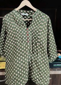 Green Printed Kurta