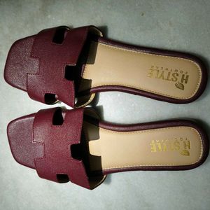 FIXED PRICE Maroon Flat Sandals for Women