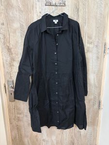 Classic Black Button-Up Tunic Dress