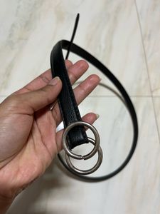 Classic Black Belt with Silver Hardware
