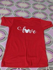 Red "Love" Mickey Mouse T-Shirt