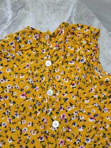 Yellow Floral Sleeveless Top