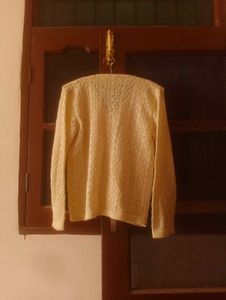 Cream Lace Knit Cardigan