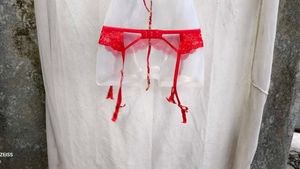 10258. Lace Garter Belt - Red
