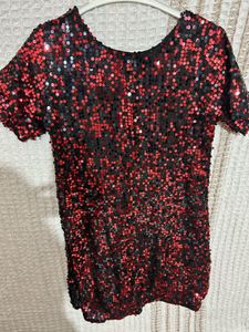 ✨ Red & Black Sequin Party Dress ✨