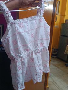 White Cropped Embroidered Top