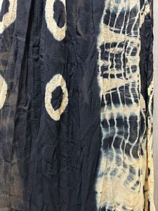 Black &amp; Gold Tie-Dye Dupatta with Tassels