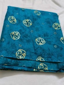 Teal Floral Dress Material