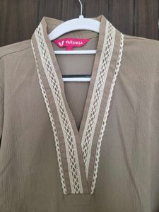 Elegant Taupe Co-ords set with Lace Detail L size