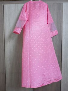 Pink Polka Dot Kurta Set max XXL