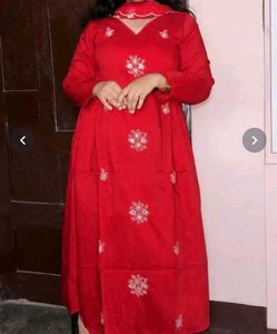 Elegant Red Kurta Set with Dupatta