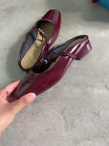 Chic Burgundy Patent Mary Janes