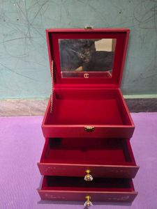 Red Jewelry Box with Mirror