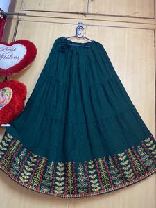 Designer Bottel Green Lehanga For Mehendi Function
