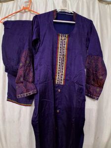 Women's Purple Kurta Set with Pants