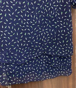 KOREAN Chic Navy Blue Printed Top