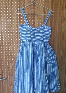 Blue and White Striped Sundress with padded cups