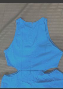Blue Cutout Jumpsuit
