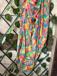 Colorful Patterned silk blend salwar suit