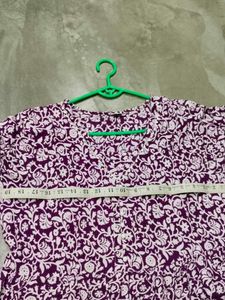 Purple Floral Print Kurta Only kurt