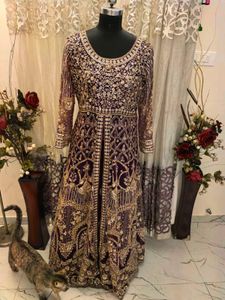 Exquisite Embellished Purple Kurta Set