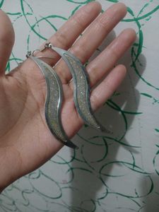 Sparkly Curved Drop Earrings