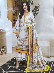 Elegant Pure Cotton Floral Print Dress Material