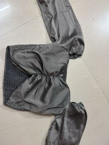 Satin Smocked Square Neck Top