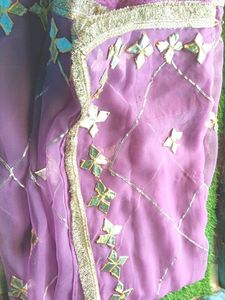 gota Patti saree with blouse 44 inch