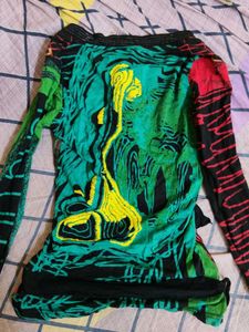 Vibrant Graphic Long Sleeve Top