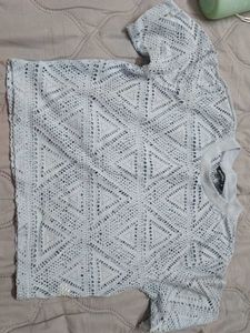 Crochet Lace Geometric Pattern Top