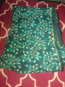 Beautiful Teal Floral Saree