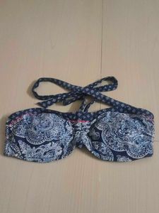 Stylish Blue Paisley Bikini Top