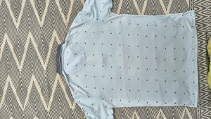 Men's powder Blue Triangle Print Polo Shirt
