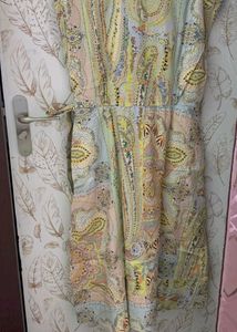 Zara paisley print cotton button down dress