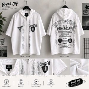Break Off White Gothik Zip-Up Hoodie