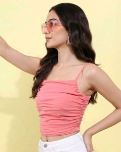 ⚡Chic Ruched Spaghetti Strap Crop Top