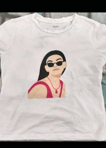 White Graphic Print T-shirt